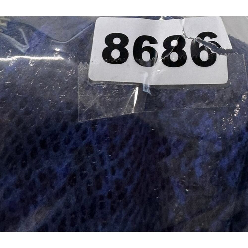 JM Collection Size 14 Blue Faux Snakeskin Print Full Zip Jacket Metallic Texture - Picture 9 of 9